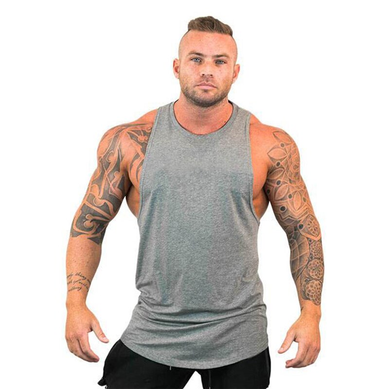 Nsqured Solid Cotton Gym Vest for Men