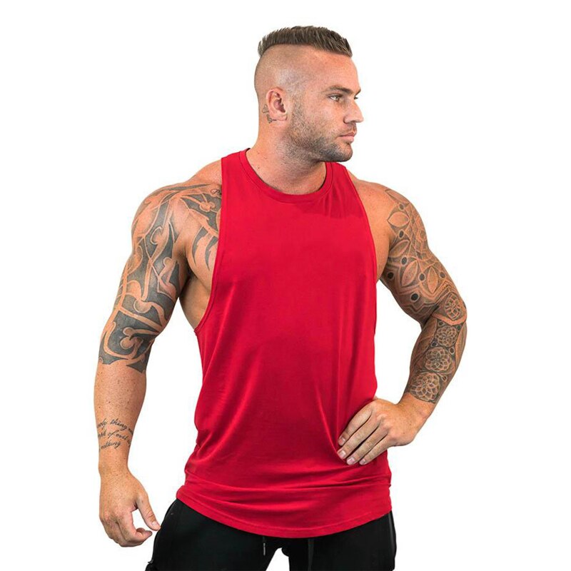 Nsqured Solid Cotton Gym Vest for Men