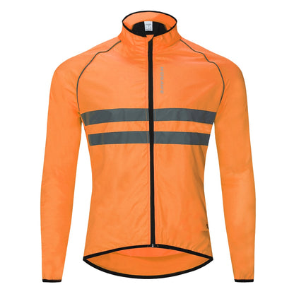 Windproof Cycling Jackets Hooded Men Riding Waterproof Cycle Clothing Bike Long Sleeve Jerseys Reflective Vest Wind Coat