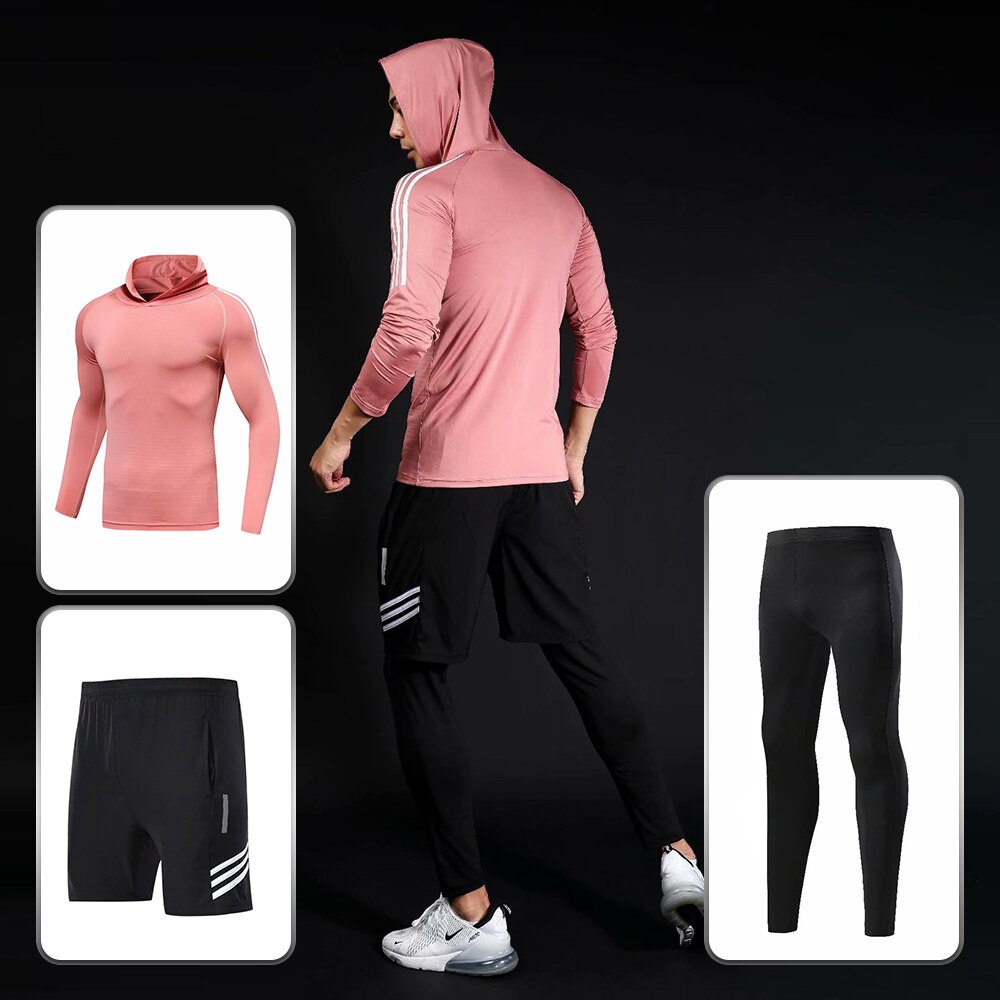 Quick Drying Fitness Running Sport Suits Men | Training Suit Workout Gym Clothing