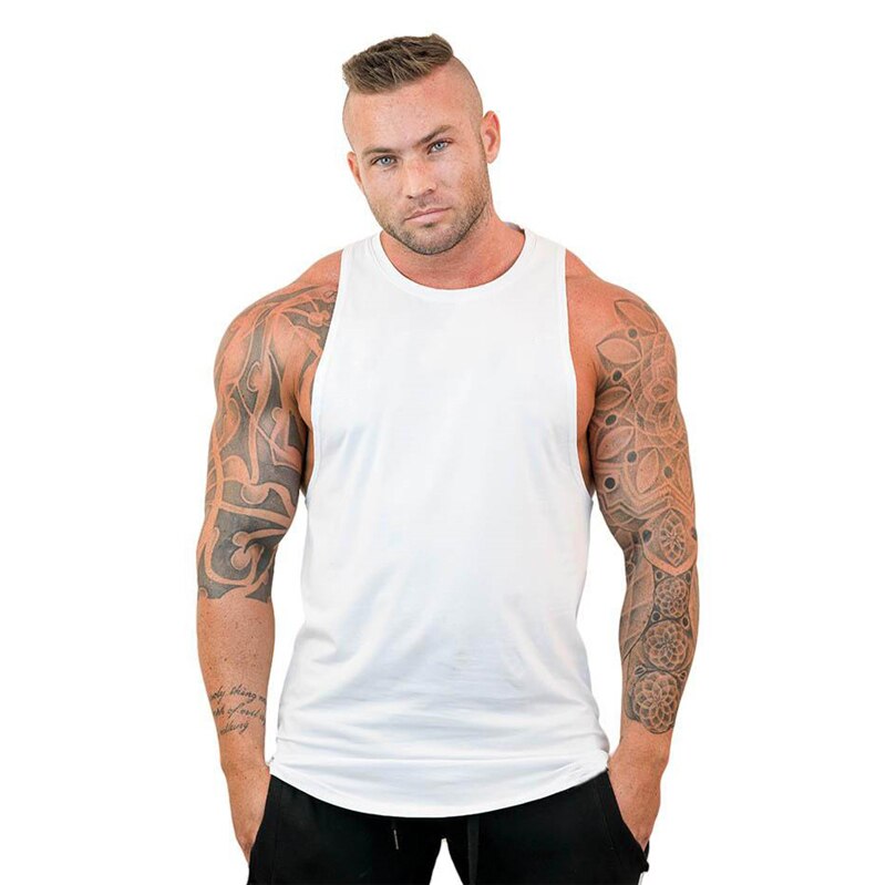 Nsqured Solid Cotton Gym Vest for Men