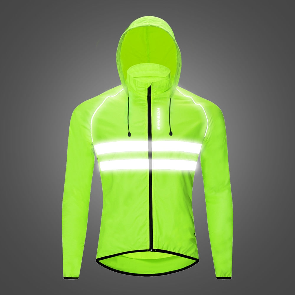 Windproof Cycling Jackets Hooded Men Riding Waterproof Cycle Clothing Bike Long Sleeve Jerseys Reflective Vest Wind Coat