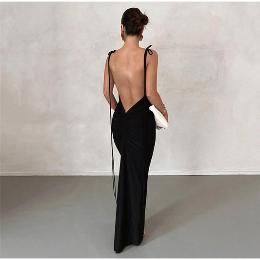 Sexy Backless Women's Party Dress | Maxi Slip Sheath Long Female Dress