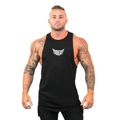 Nsqured Solid Cotton Gym Vest for Men