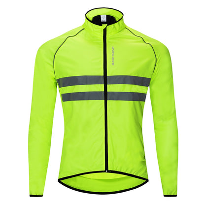 Windproof Cycling Jackets Hooded Men Riding Waterproof Cycle Clothing Bike Long Sleeve Jerseys Reflective Vest Wind Coat