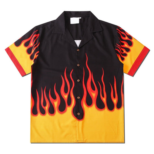 Nsqured Vintage Flame Hawaiian Shirt for Men