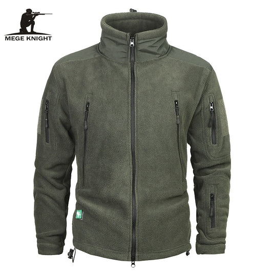 Thicken Warm Military Army Fleece Jacket | Patchwork Multi Pockets Polartec Men's Jacket and Coats