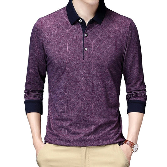 Long Sleeve Slim Fit Boys Korean Casual Tops Tees Men Clothing