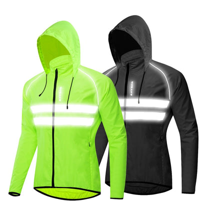 Windproof Cycling Jackets Hooded Men Riding Waterproof Cycle Clothing Bike Long Sleeve Jerseys Reflective Vest Wind Coat