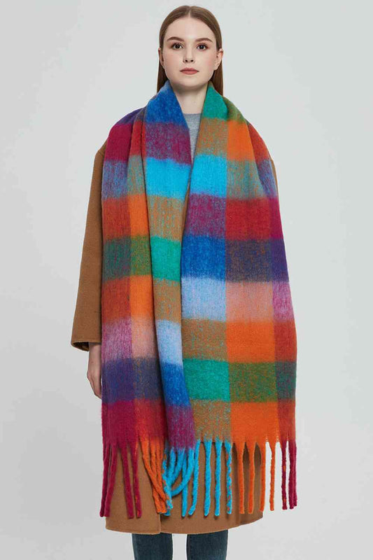 Fringe Chic Elevate Your Style with our Timeless Polyester Scarf